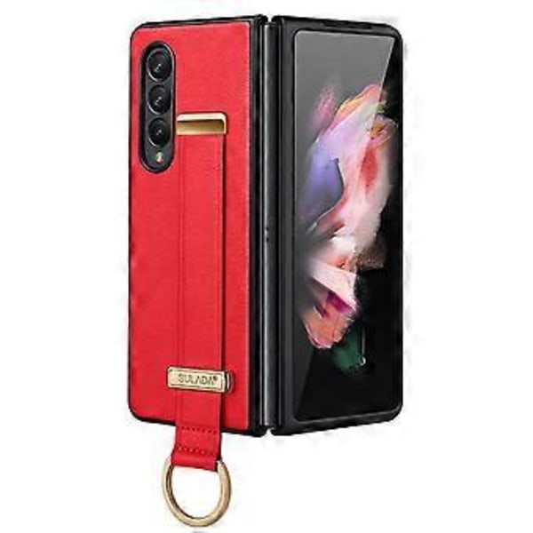 PC+Lädertextur Skal För Samsung Galaxy Z Fold3 5G Red
