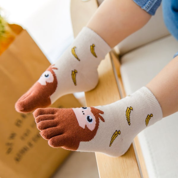 1 par børns femtå bomuldsstrømper Five finger sokker bomuld