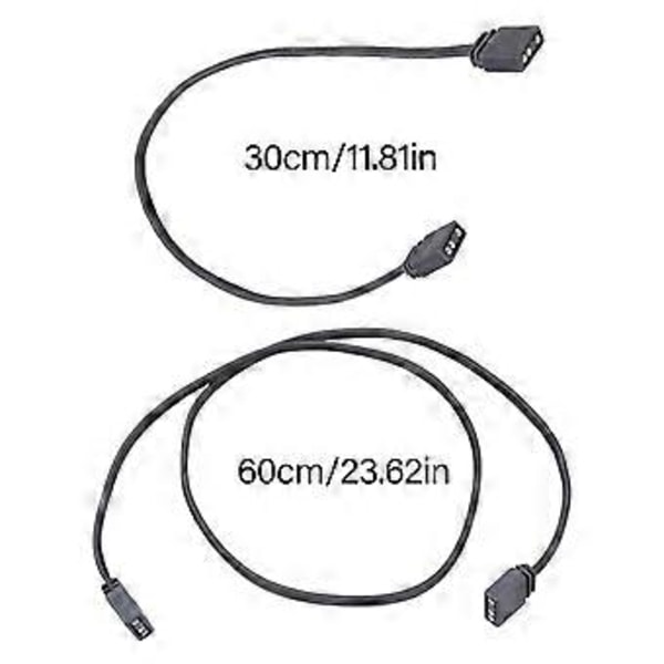 ARGB 3-Pin Splitter Forlængerkabel 24AWG Flad Ledning Til LED-Lysudvidelse Og ARGB Controller Tilslutning 60cm