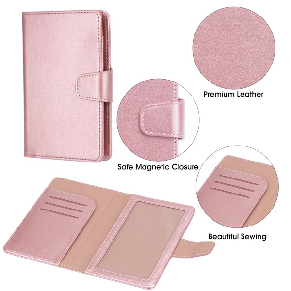 (Pink), Passport Bag + Airplane Tag, 2 Piece Set，Suitcase Tag, Su
