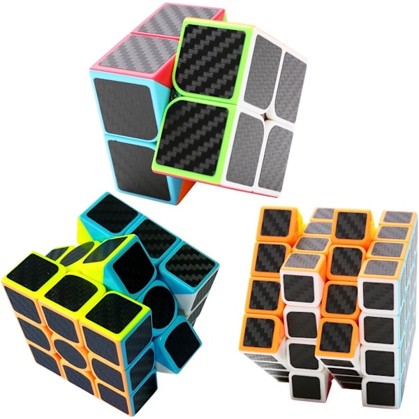 Puslespillkube 4x4x4 Ny kube Super Fast Karbonfibersticker