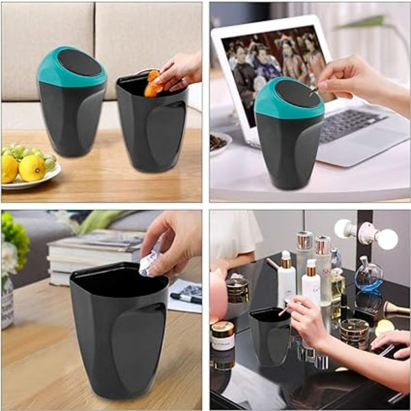 Mini-auton roskakori muovijäteastia 6*9*15CM roskakori säilytysastia auton sisätiloihin/toimistoon/kotiin (sininen-minirostakori)