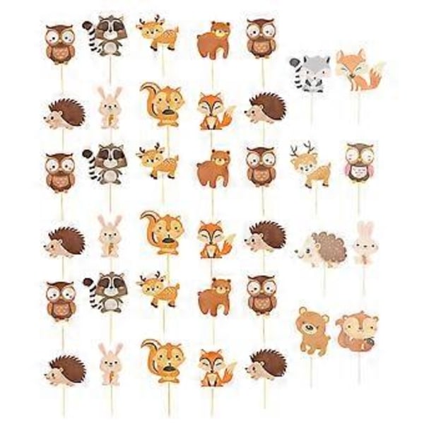 32 stk. Kreative Jungle Dyr Tema Kage Picks Kage Indsatser Kage Ornamenter