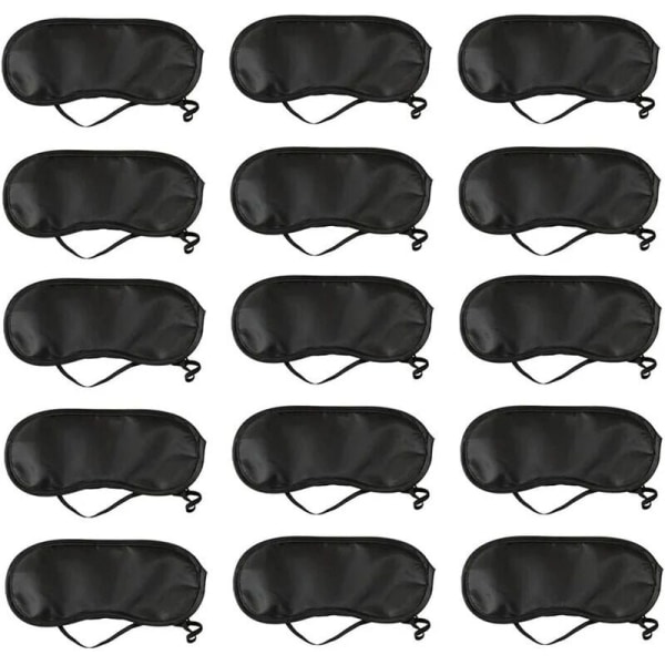 15 Pack Soft Eye Sleep Masks with Nose Pad Black