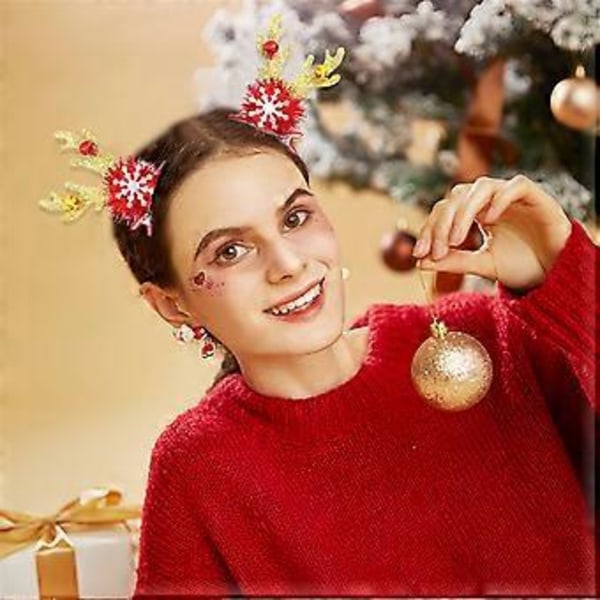 2 stk. Trendy Piger Bløde Hårnåle Halloween Hårspænder Feriefest Hovedbeklædning til Fester og Kontorarrangementer Snowflake Bell Antle