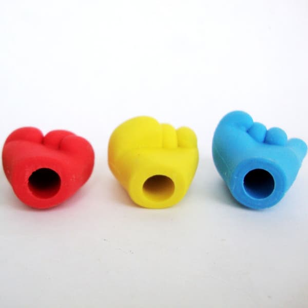 10-pack Sten Sax Påse Suddgummi, Fingerformade Suddgummi Pennfodral för Studenter