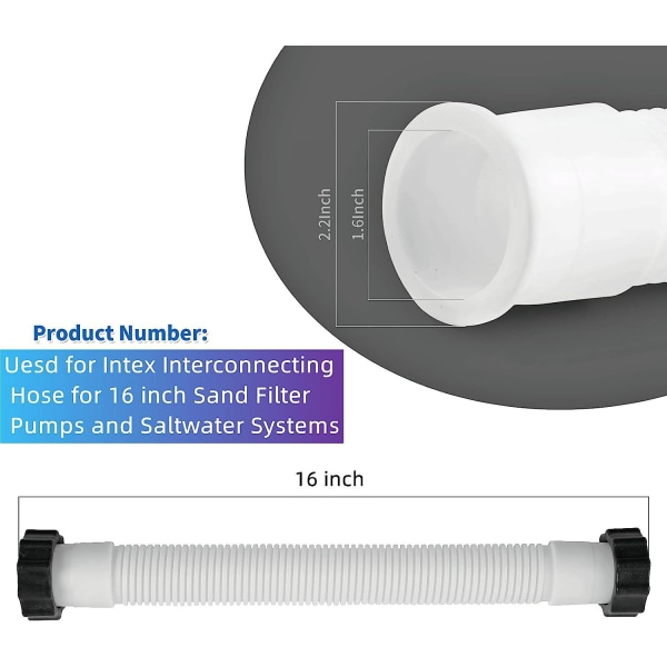 Udskiftningsflexibel slange til swimmingpoolfilter, swimmingpool