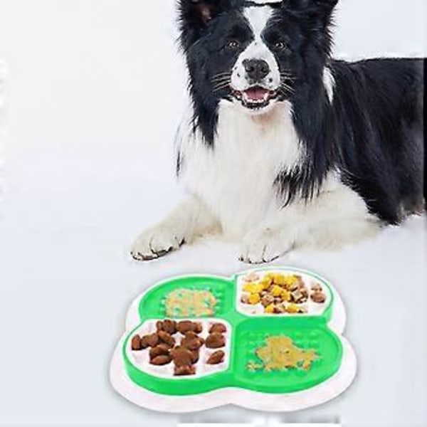 Långsammatande Hundskålar för att Minska Uttråkning och Ångest; Perfekt för Mat, Godis, Yoghurt eller Jordnötssmör. Roligt Alternativ till en Långsammatande Hundskål (Grön)