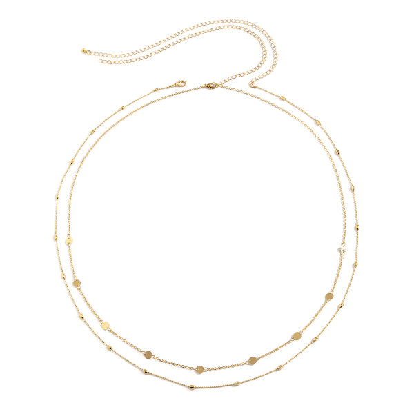 Lager Sequin Midjekedja Klänning Mage Body Chain Body Smycken Bälte