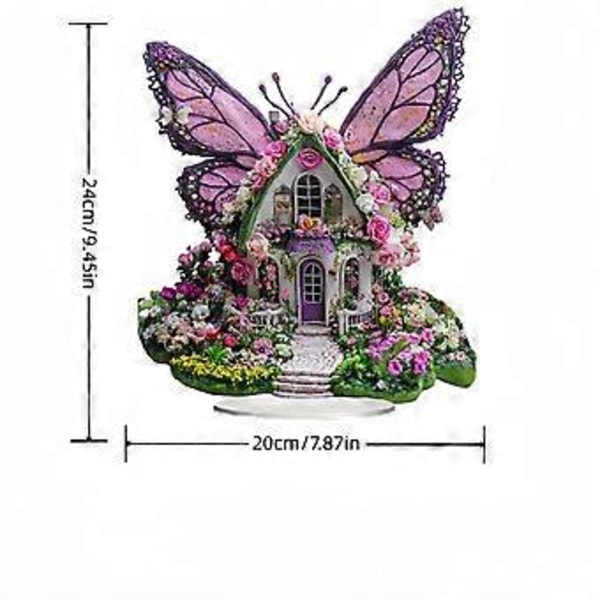 Tale Färgglatt Blomsterhus 2D Akryl Skrivbordsdekoration Prydnad Gåva Lys Upp Varje Dag i Livet Gåvor Värda Att Samla