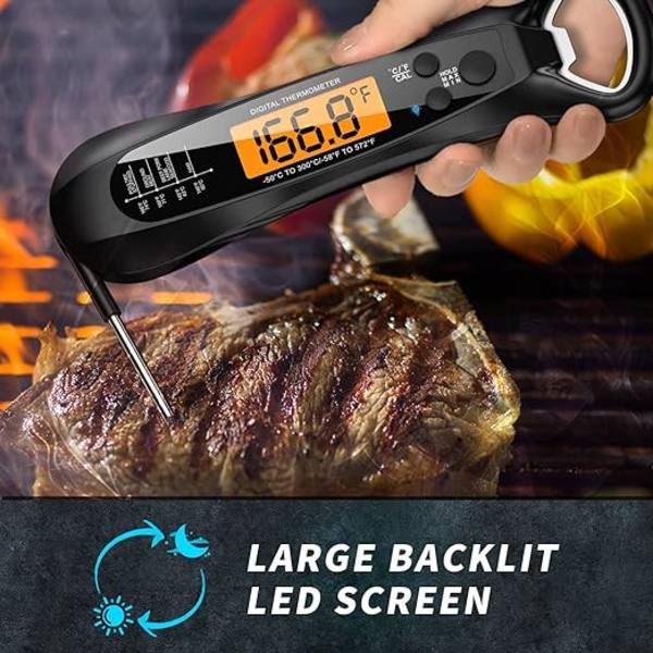 Kjøtttermometer intelligent rask øyeblikkelig avlesning for grill og kokk
