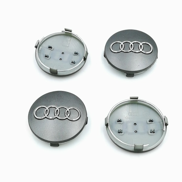 Passar till Audi 60mm navkapsel A6 C5 hjul logotyp, 4-delad