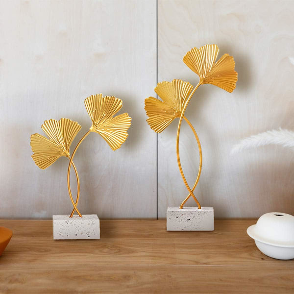 Gylne blader, Ginkgo Biloba ornamenter, Metalldekorasjon for utendørs