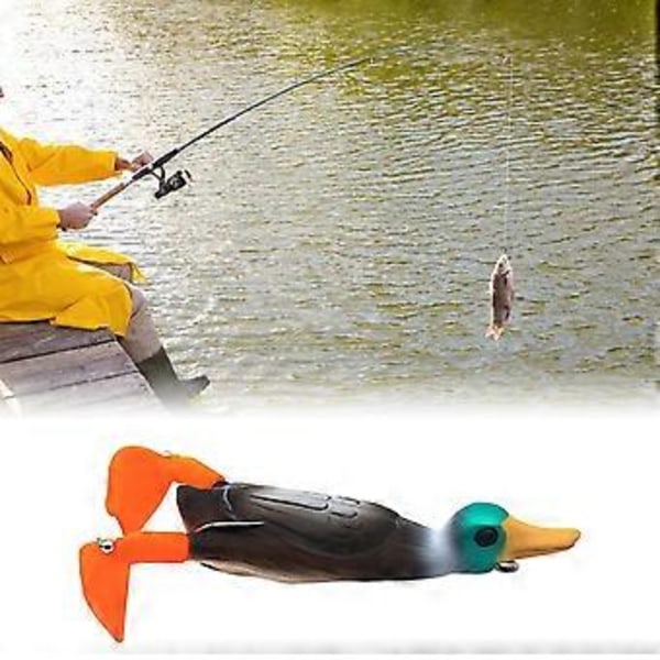 Ankfiskedrag Fiskekrokar Tillbehör Swimbait Utrustning Flipper Trollingdrag Fiskedrag för Bass Gös Rödfisk (Blå) Blue