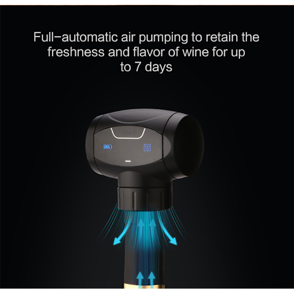 Elektrisk vakuumpump för vin med vinstoppare - Vakuumförseglare för vinflaskor