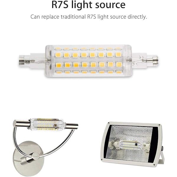 (Varm vit) 78MM 2835 SMD R7S Bas J78 LED Majskolv Glödlampa, 10W Halogen