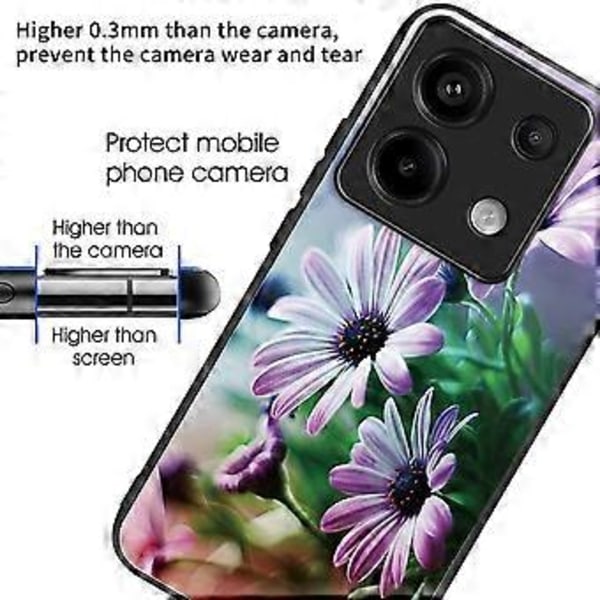 Skal för Xiaomi Redmi Note 13 Pro 5G/Poco X6 5G Härdat Glas+TPU Mönstertryck Baksida Telefonskal Style P