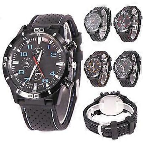 Herr Militärklocka Läder Datum Quartz Analog Armé Casual Klänning Armbandsur
