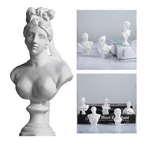 2.4 Tommers Klassisk Resin Gresk Hode Byste Statue Skulptur Figur Hjem Dekor Statue (Sona) Sona