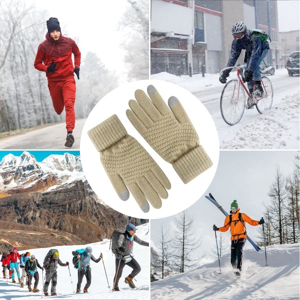 Vinterhandskar Dam - Touch Screen Varma Handskar Thermal Soft Knit