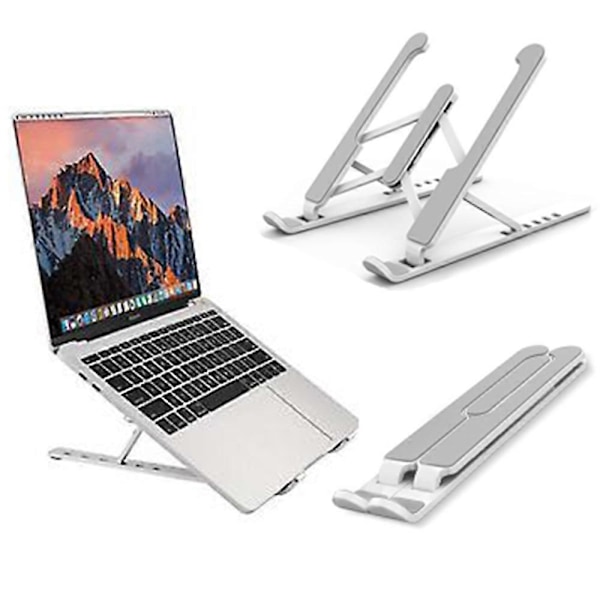 Laptop Stativ, Foldbar Desktop Laptop Stativ, Bærbar Justerbar Laptop Stativ, Gave til Ham, Hvid