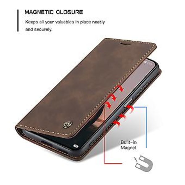 För Xiaomi Mi 11 Lite Litchi Textur PU Fodral För Xiaomi Mi 11 Lite Red