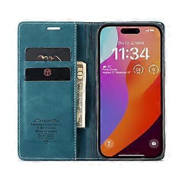CASEME 013 Serie Til iPhone 16 Pro Max Etui Kortholder Stativ Læder Telefon Cover Style D