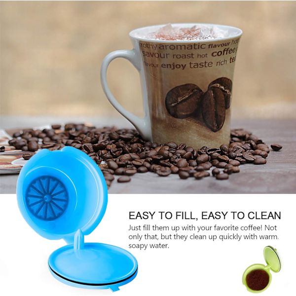 3 st återanvändbara kaffekapslar, färgglada återanvändbara kaffefilter, Eco-F