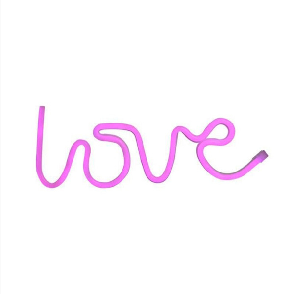 Love Neonljusskylt Vägglampa USB/Batteri LED, Rosa