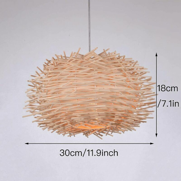 Rattan Hengelampe, Justerbar Fuglerede Lysekrone, Soverom