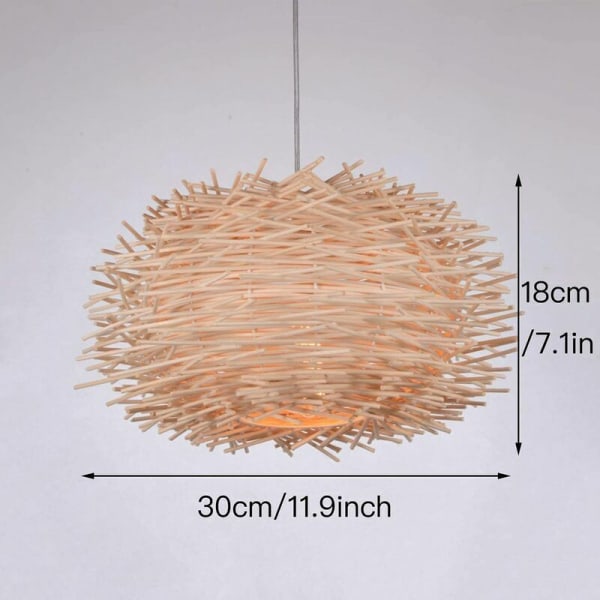 Rattan Pendellampe, Justerbar Fuglerede Lysekrone, Soveværelse