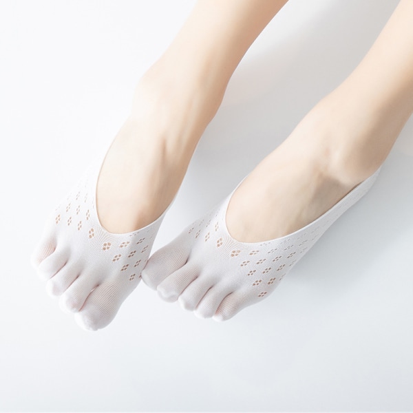 Hvide-kvinder fødder sokker fem fingre Blød åndbar lavt skåret ankel