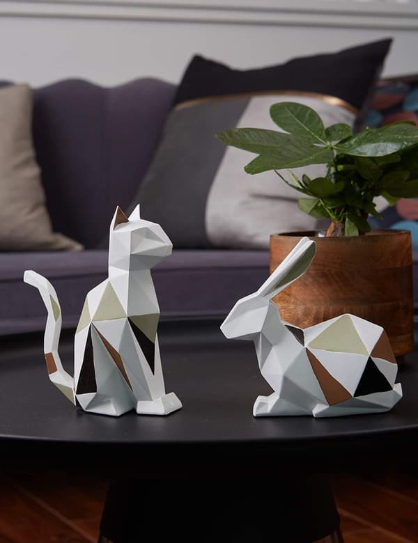 Katt Dekoration Staty Figur Dekor Skulptur Harts Present