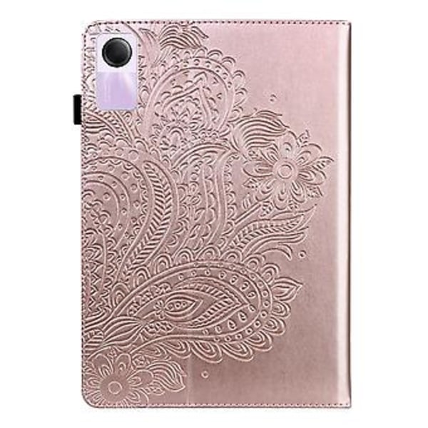 Riikinkukko-nahkainen tablettikotelo Xiaomi Redmi Pad SE:lle Rose Gold