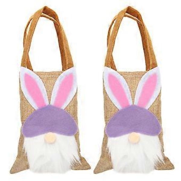 2 st Presentpåsar Små Påskpresent Godispåsar Påskpresentförpackningar Snackshållare Violet