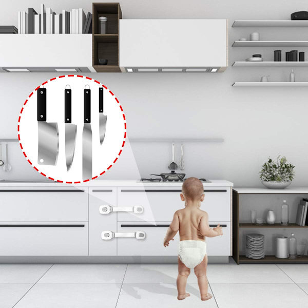 8 kappaletta vauvan turvalukot - Lapsiturvalukko, Vauvan oven lukko