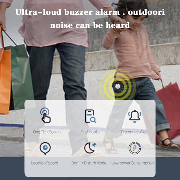 Bærbar GPS-sporing Bluetooth 5.0 Mobil Nøgle Sporing Smart Myre