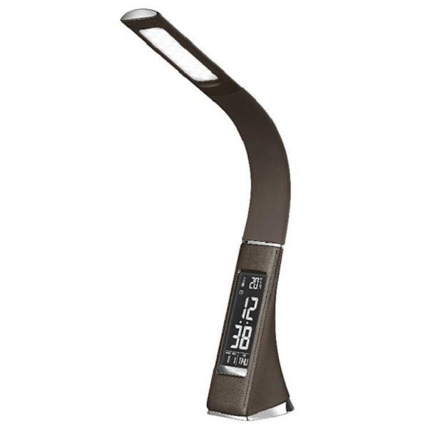 Brown-U2 5W LED skrivebordslampe, dæmpbar skærm, skrivebordslampe med alarm