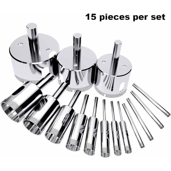15 stk. Diamantbor Bits Bor Bits Hulsave Hulsave Diamant Dr