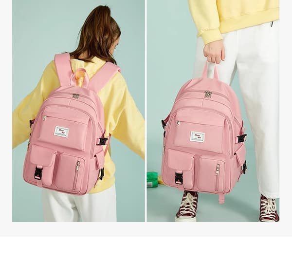 Skoletaske til 15,6\" Computer, Skuldertaske Design Rejsetaske - Pink