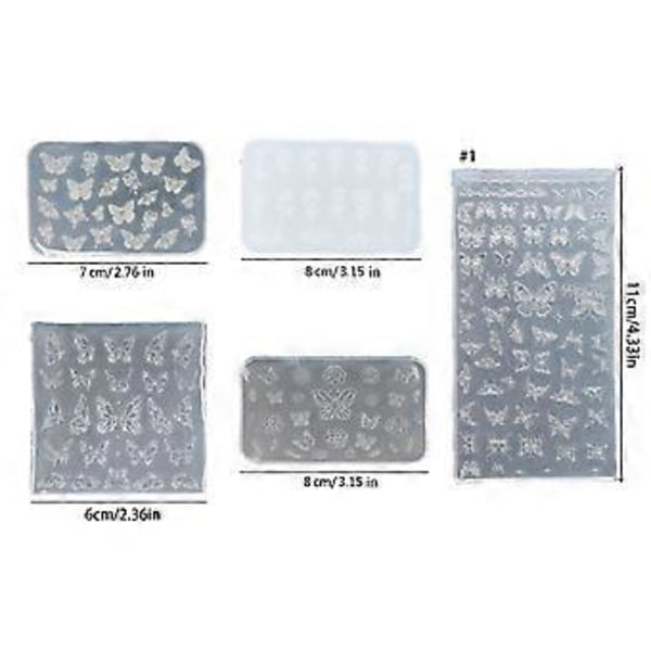 Vacker Nagelkonst Silikonform Blandade Designer Nagelkonstverktyg Skulpteringsform för Manikyr Professionell Nageltillbehör 7