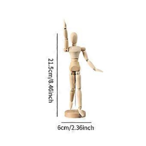 Kunstnerisk Træ Mannequin, Træ Mandlig Mannequin, Dukke Ornament Stand, Figur Model, Leddelt Mannequin, Fleksible Kropsled til Kontor (M) M