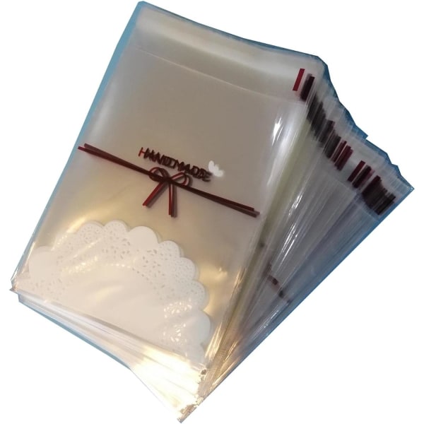Blondersløjfer-100 stk 14*14 cm plastikpose Cellofan emballagepose Co