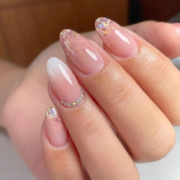 Lösögonfransar Gradient Glitter Diamanter Bärbara Naglar