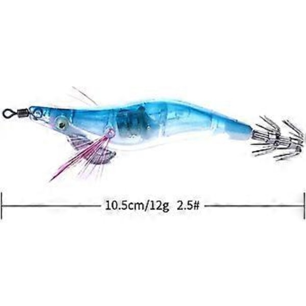 Fiskedrag Set Om 4 10.5Cm Räka Blinkande LED-Lampa Bläckfisk Jigg Fiskedrag Räkredskap Krok (Rosa+Orange+Grön+Lila)(4st)