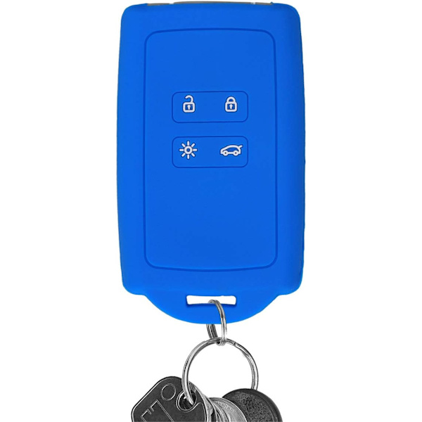 Blå nøkkelring tilbehør kompatibel med Renault Smart Key 4 knapper