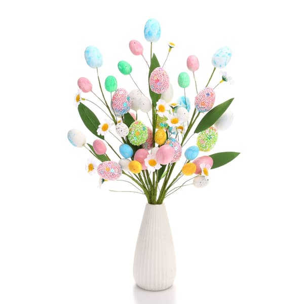 Skum Påskeæg Grenpynt (3-delt sæt), Påskepynt, Minimalistiske Blomsterornamenter