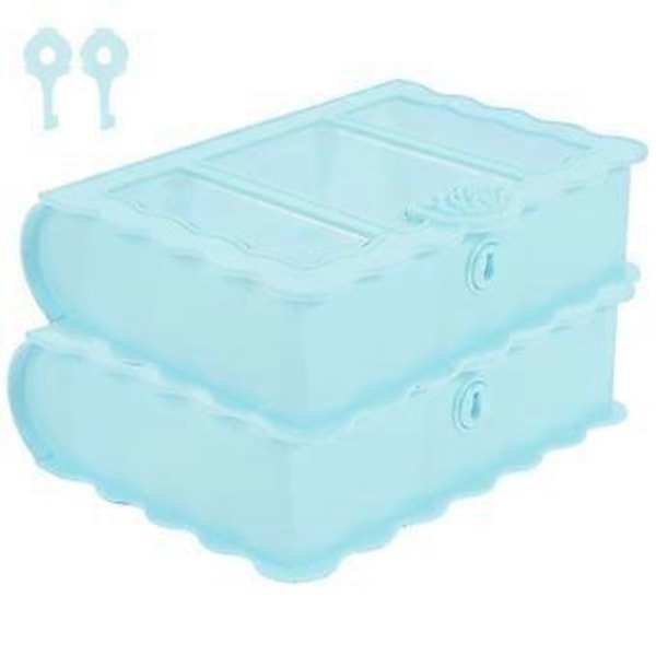 2 st Smyckeskrin Söta Prydnadssaker Smyckesförvaring Behållare Plast Diverse Organiserare Sky-blue
