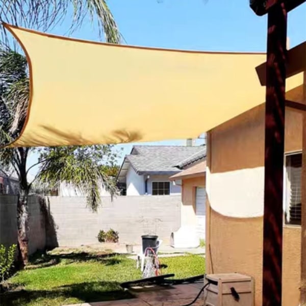 7'x13' Solsegel Beige Rektangulär Patio Tält, UV-Block Wat