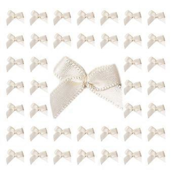 200 st Satinband Rosetter Handarbete Färgglada Mini Rosetter Dekoration Små Rosetter för Sömnad, Scrapbooking, DIY Hantverk Beige Beige
